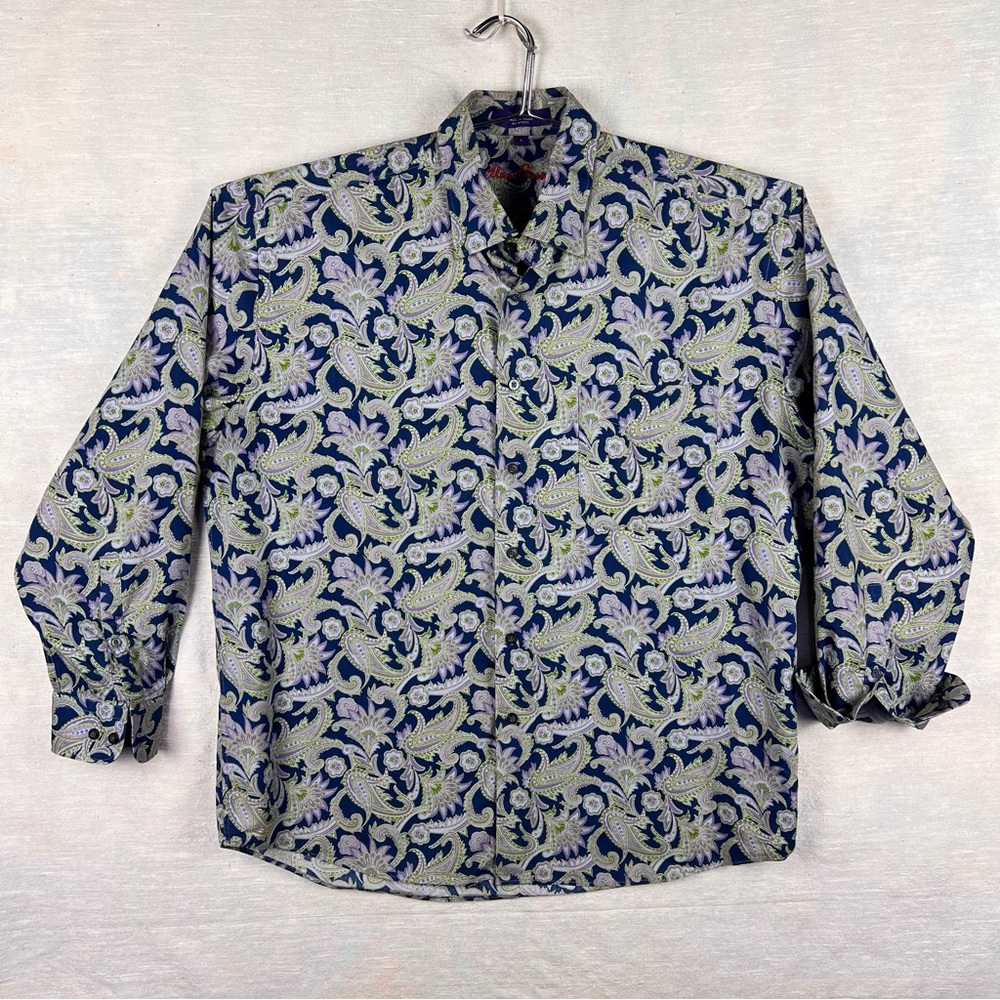 C4ueg Alan Flusser long sleeve button down dress shirt size Large